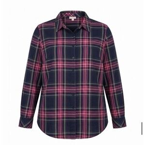 Talbots Women’s 3X Plaid Button Down Shirt Plus Size Long Sleeve Preppy Classic